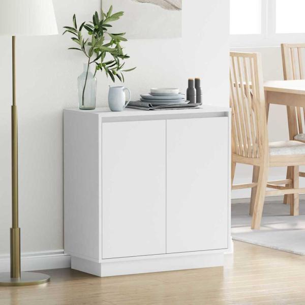 ARDEBO.de - LED Sideboard in Weiß - 71x34.5x75 cm, Hergestellt aus Holzwerkstoff