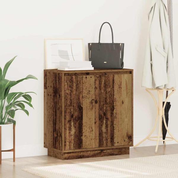 Sideboard mit LED aus Altholz 71x34,5x75 cm Holzwerkstoff