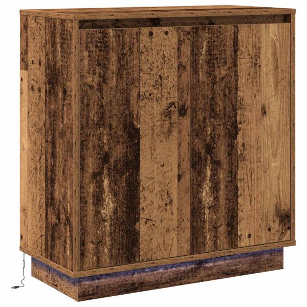 Sideboard mit LED aus Altholz 71x34,5x75 cm Holzwerkstoff