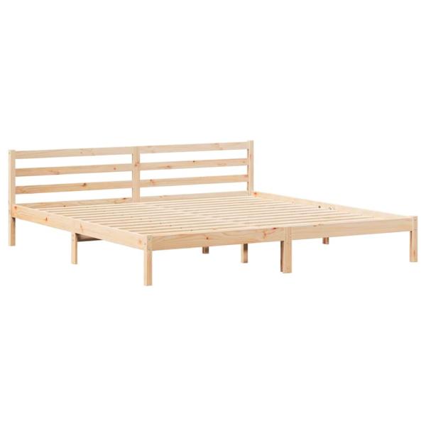 Bettgestell mit Kopfteil 200x220 cm Massivholz Kiefer