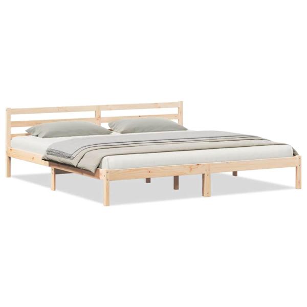 Bettgestell mit Kopfteil 200x220 cm Massivholz Kiefer