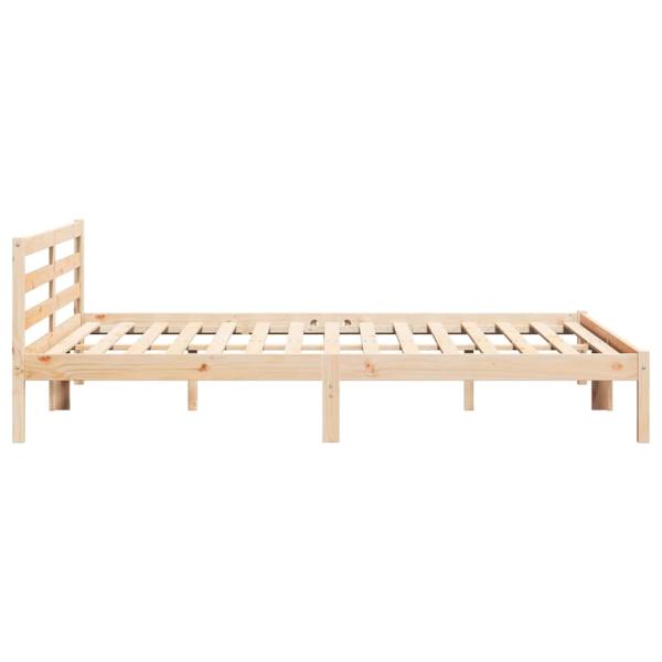 Bettgestell mit Kopfteil 200x220 cm Massivholz Kiefer