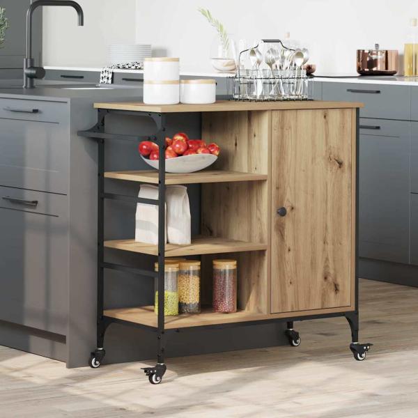 ARDEBO.de - Küchenwagen Artisan Eiche 87,5x38,5x84,5 cm Holzwerkstoff