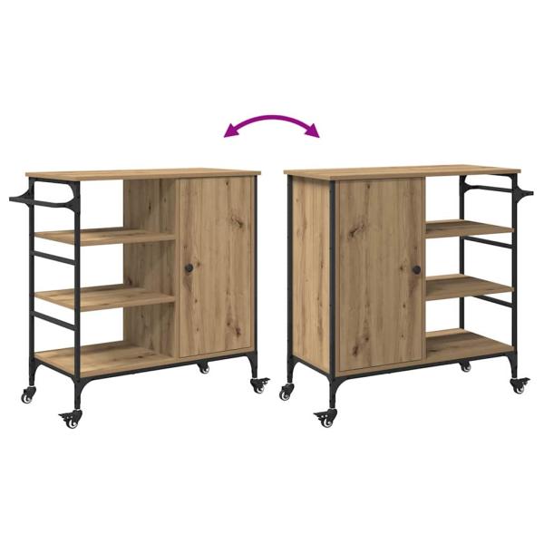 Küchenwagen Artisan Eiche 87,5x38,5x84,5 cm Holzwerkstoff