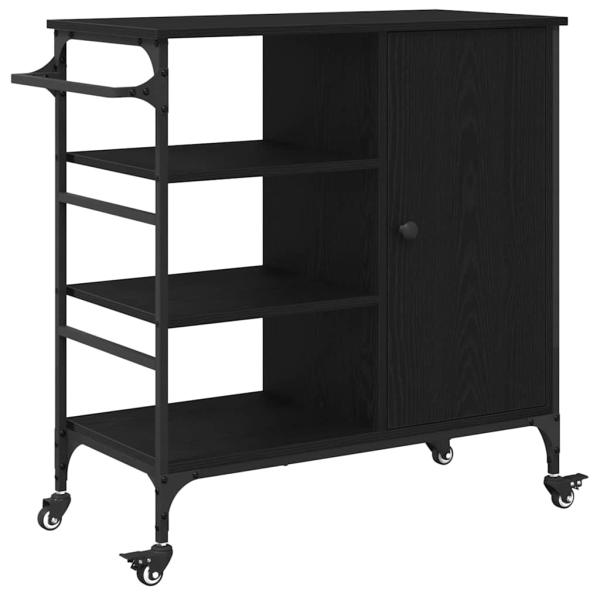 Küchentrolley Schwarze Eiche 87.5x38.5x84.5 cm Holzwerkstoff