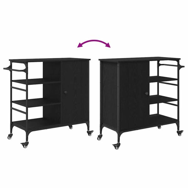 Küchentrolley Schwarze Eiche 87.5x38.5x84.5 cm Holzwerkstoff