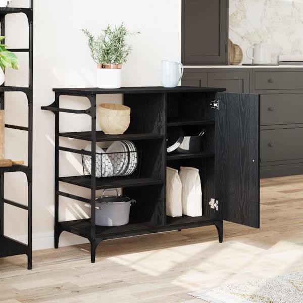 Küchentrolley Schwarze Eiche 87.5x38.5x84.5 cm Holzwerkstoff