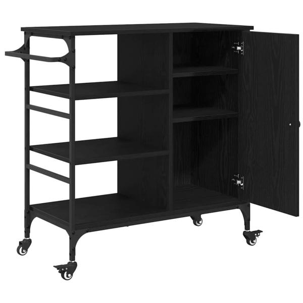 Küchentrolley Schwarze Eiche 87.5x38.5x84.5 cm Holzwerkstoff