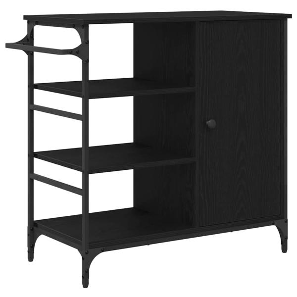 Küchentrolley Schwarze Eiche 87.5x38.5x84.5 cm Holzwerkstoff