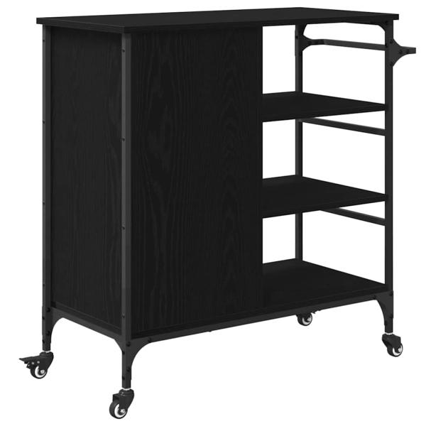 Küchentrolley Schwarze Eiche 87.5x38.5x84.5 cm Holzwerkstoff