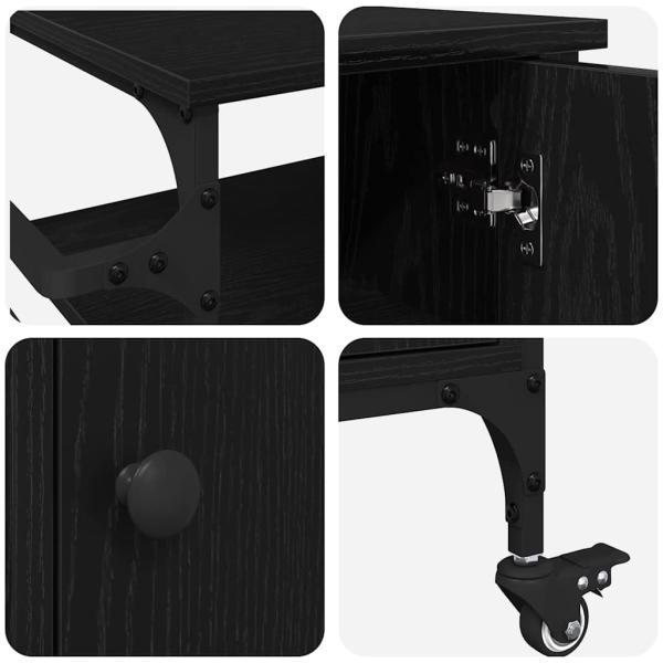 Küchentrolley Schwarze Eiche 87.5x38.5x84.5 cm Holzwerkstoff