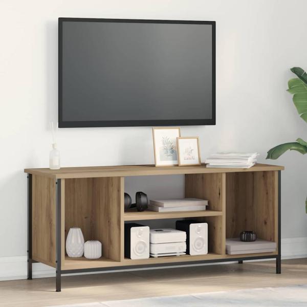 ARDEBO.de - TV-Ständer Eichenholz Technisches Holz, Metall 102 x 35 x 45 cm