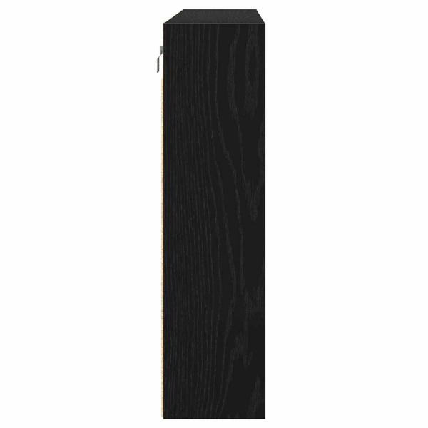 Vitrine Schrank Schwarz Eiche 100x15x58 cm Holzwerkstoff