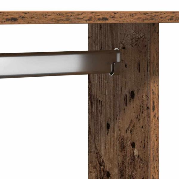 Kleiderschrank mit Rädern Altholz 102x38x110 cm Ingenieurholz