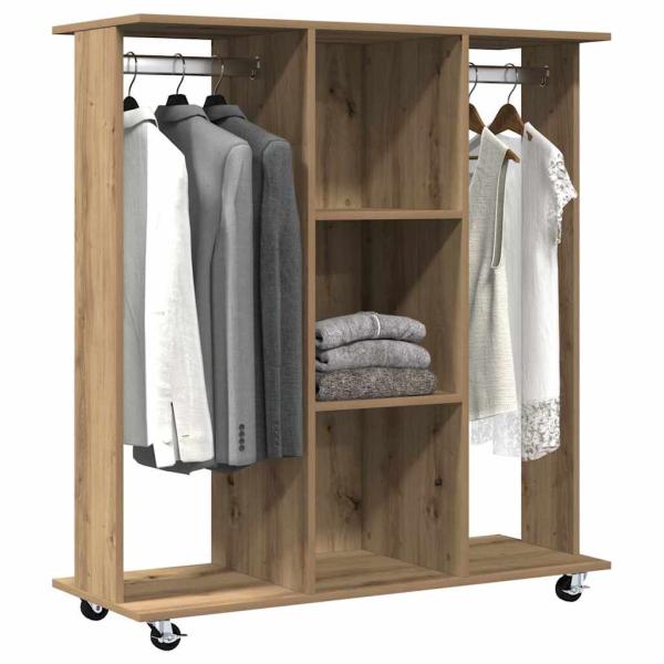 Kleiderschrank mit Rollen Artisan Eiche 102x38x110 cm Holzwerkstoff