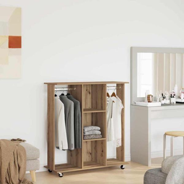 Kleiderschrank mit Rollen Artisan Eiche 102x38x110 cm Holzwerkstoff