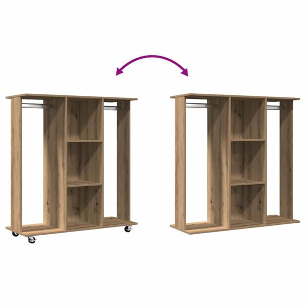 Kleiderschrank mit Rollen Artisan Eiche 102x38x110 cm Holzwerkstoff