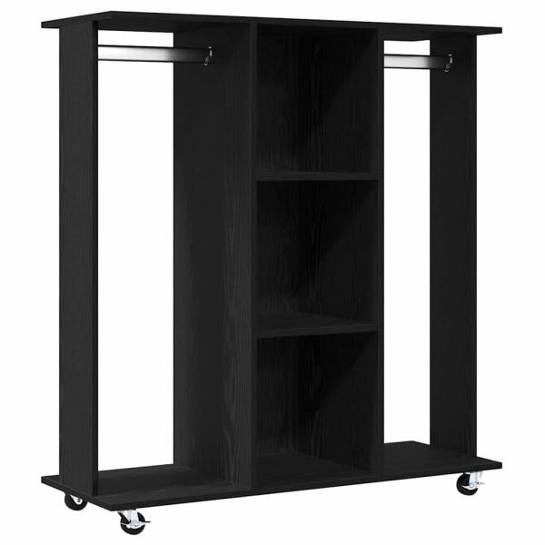 Kleiderschrank mit Rollen Schwarz Eiche 102x38x110 cm aus Holzwerkstoff