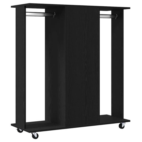 Kleiderschrank mit Rollen Schwarz Eiche 102x38x110 cm aus Holzwerkstoff