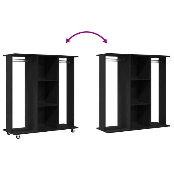 Kleiderschrank mit Rollen Schwarz Eiche 102x38x110 cm aus Holzwerkstoff