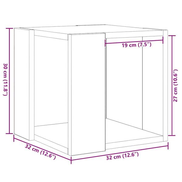 Couchtisch Altes Holz Massives recyceltes Holz 32 x 32 x 30 cm