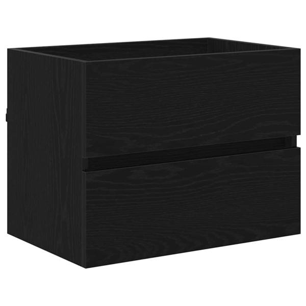 2-teiliges Badezimmermöbel Set Schwarze Eiche Holzwerkstoff