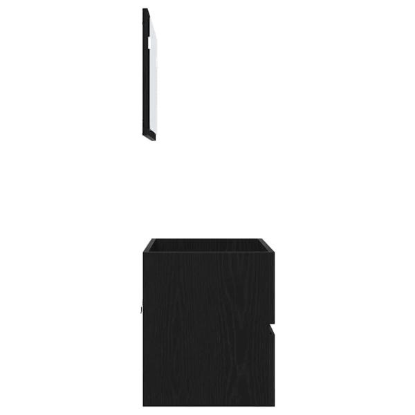 2-teiliges Badezimmermöbel Set Schwarze Eiche Holzwerkstoff