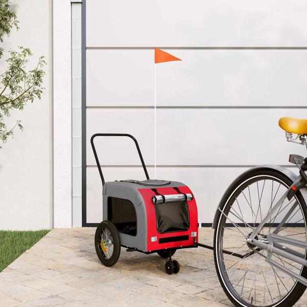 ARDEBO.de - Roter Haustierbuggy Rot Polyester, Metall 124 x 53 x 53 cm