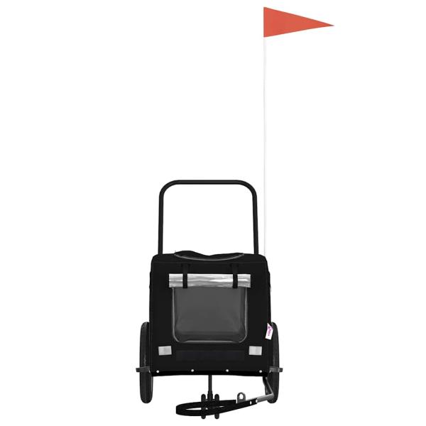 schwarzer Haustierkinderwagen Schwarz Metall, Stoff