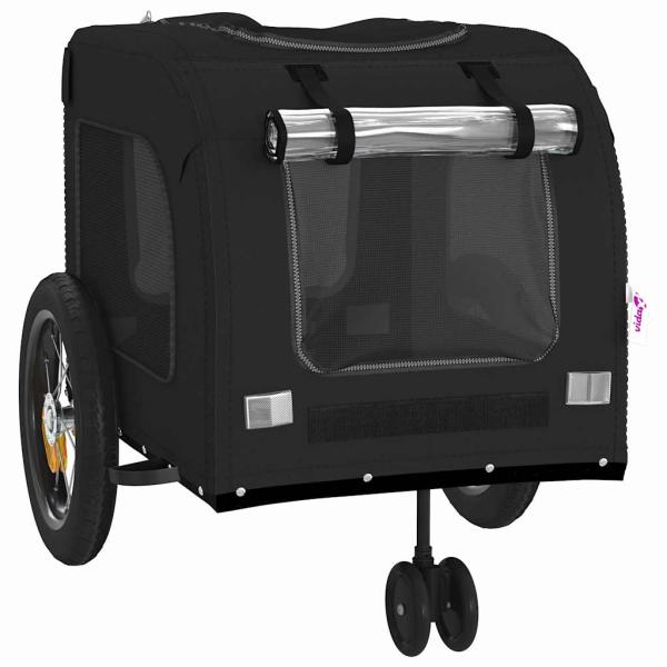 schwarzer Haustierkinderwagen Schwarz Metall, Stoff