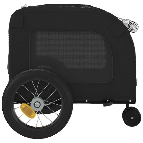 schwarzer Haustierkinderwagen Schwarz Metall, Stoff
