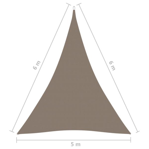 Sonnensegel Oxford-Gewebe Dreieckig 5x6x6 m Taupe