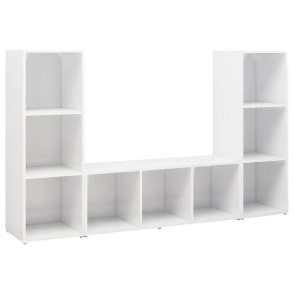 TV-Schränke 3 Stk. Weiß 107x35x37 cm Holzwerkstoff