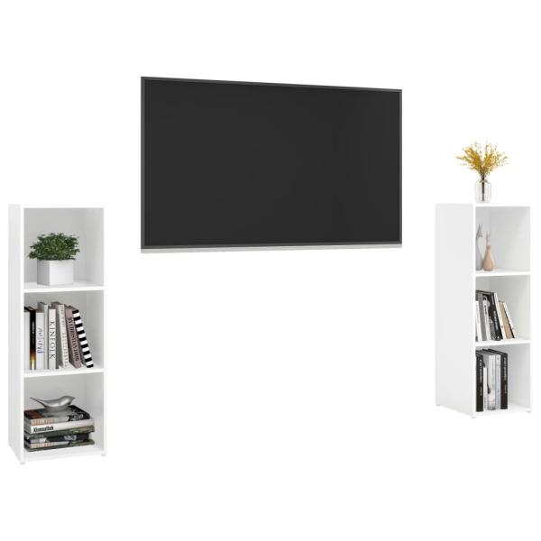 TV-Schränke 2 Stk. Weiß 107x35x37 cm Holzwerkstoff