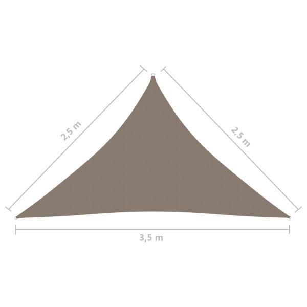 Sonnensegel Oxford-Gewebe Dreieckig 2,5x2,5x3,5 m Taupe