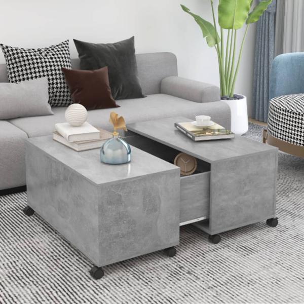 ARDEBO.de - Couchtisch Betongrau 75x75x38 cm Holzwerkstoff