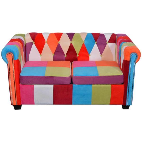 2-tlg. Chesterfield-Sofa-Set Stoff