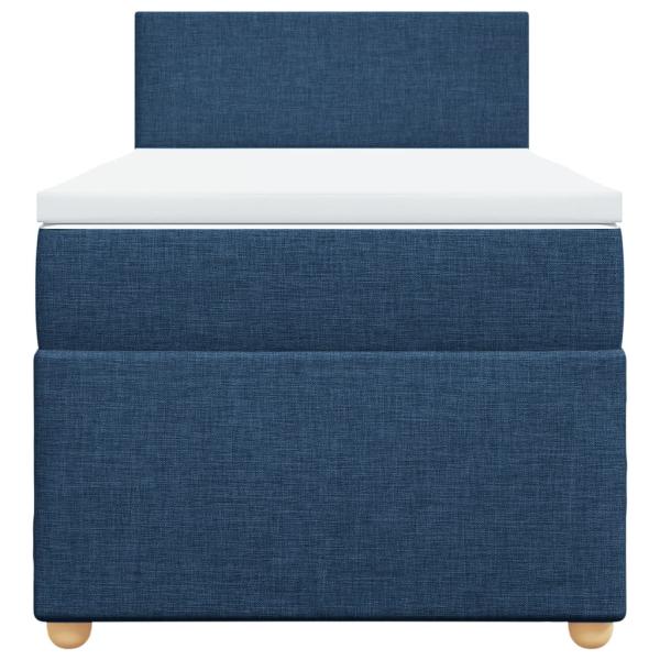 Boxspringbett mit Matratze Blau 80x200 cm Stoff