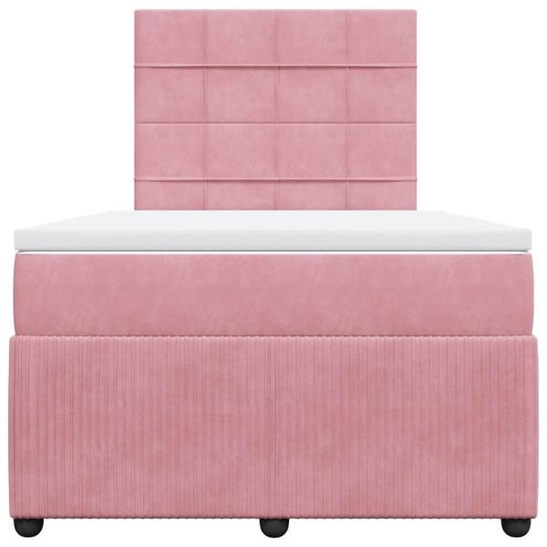 ARDEBO.de - Boxspringbett mit Matratze Rosa 120x200 cm Samt