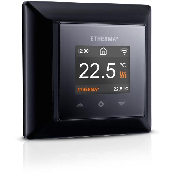 ARDEBO.de Etherma eTOUCH-PRO-1-B Smart-Thermostat mit Wi-Fi und App-Steuerung, 5-40°C, 16A, schwarz (41432)