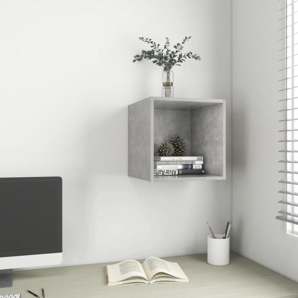 ARDEBO.de - Wandschrank Betongrau 37x37x37 cm Holzwerkstoff