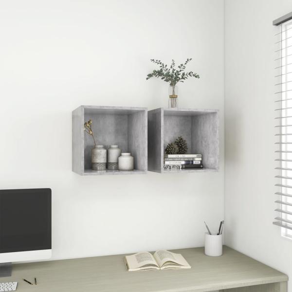 Wandschrank Betongrau 37x37x37 cm Holzwerkstoff