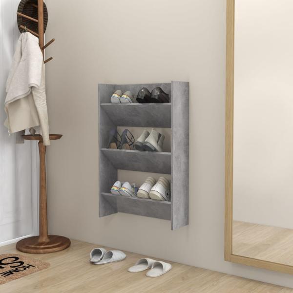 ARDEBO.de - Wand-Schuhschrank Betongrau 60x18x90 cm Holzwerkstoff