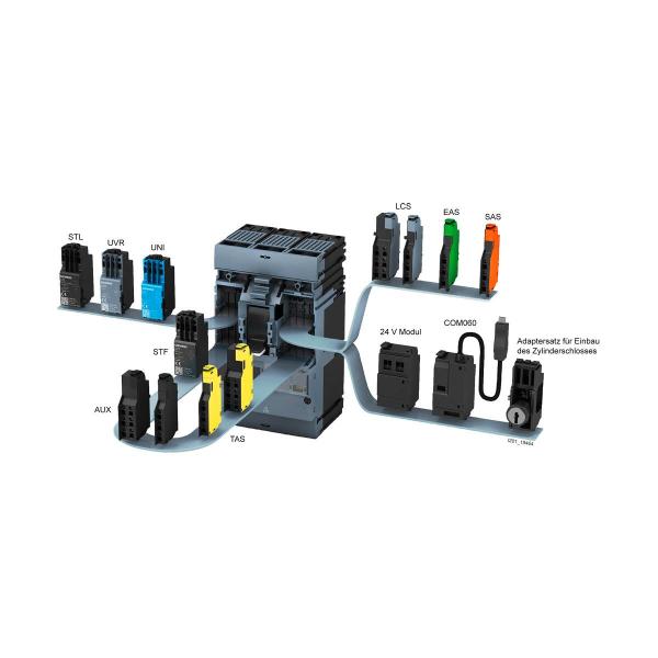 Siemens 3VA1220-4EF32-0AA0 Leistungsschalter 3VA1 IEC Frame 250 Schaltvermögensklasse S Icu=36kA @ 415V 3-polig, Anlagenschutz TM240, ATAM, In=200A Überlastschutz