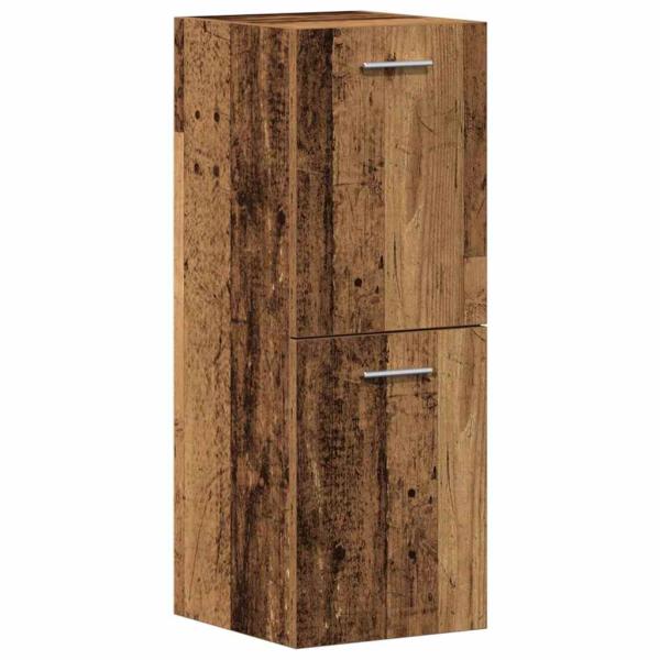 4-teiliges Badezimmermöbel-Set Altes Holz Massivholz