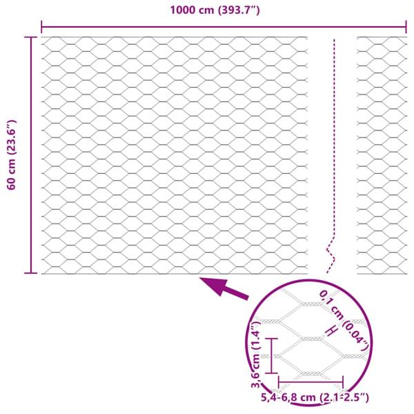 Zaunpfosten 5 Stk U-Profil Grün 120 cm Stahl, Sechseckiger Zaun Grün 0.6x10 m Stahl
