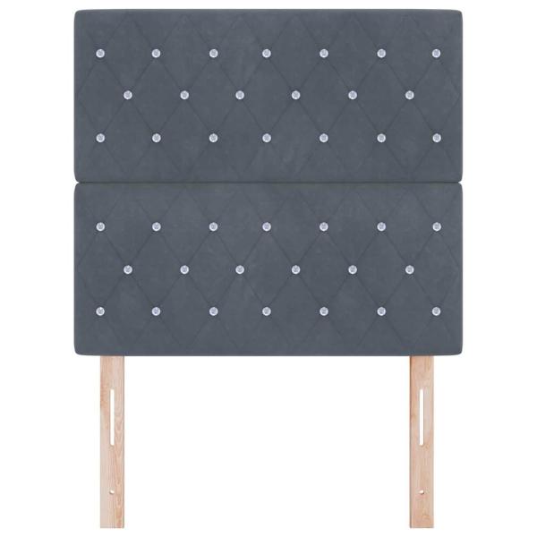 Kopfteil Kristallknopf Gesteppt Dunkelgrau 90 cm Velours, Kopfteil Kristallknopf Gesteppt Dunkelgrau 180 cm Velours