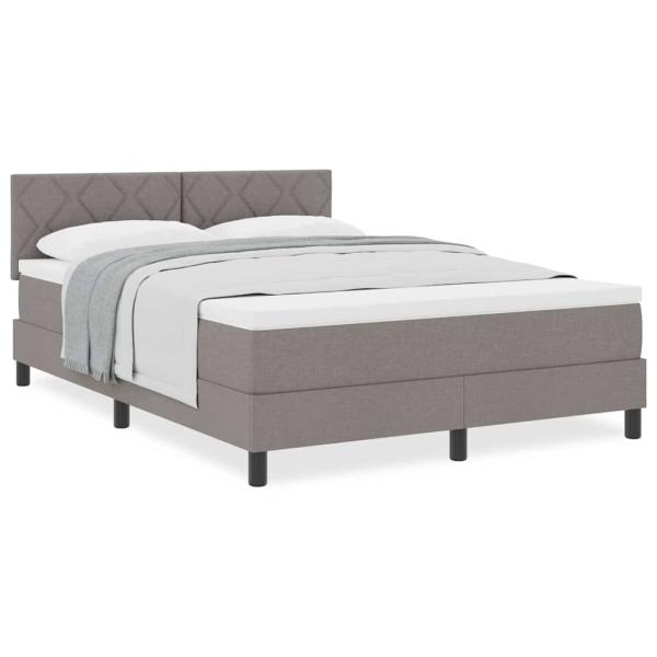 Boxspringbett mit Matratze Taupe 140x200 cm Stoff