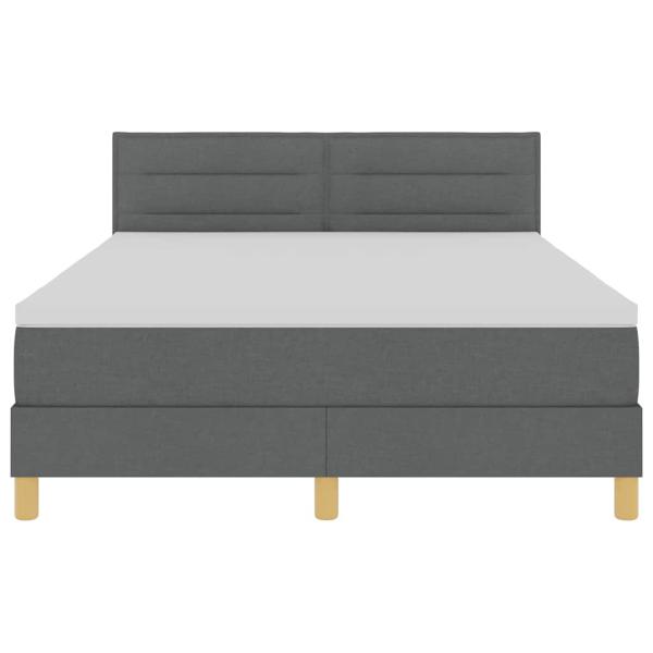 Boxspringbett mit Matratze Dunkelgrau 140x190 cm Stoff