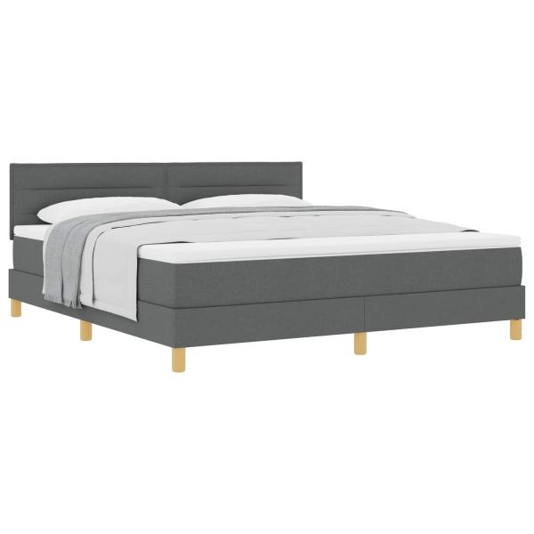 Boxspringbett mit Matratze Dunkelgrau 180x200 cm Stoff
